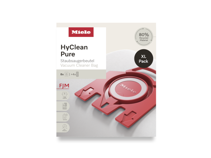 Miele XL Pack of 8 FJM HyClean Pure Vacuum Cleaner Bags
