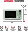 Haden Cotswold Sage 800W Microwave Oven 20L