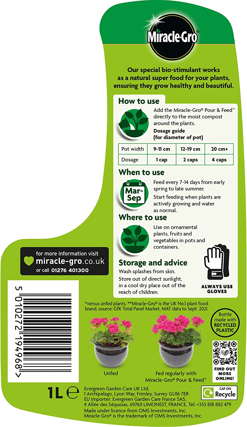 Miracle-Gro Pour & Feed All Purpose Ready To Use Plant Food 1L