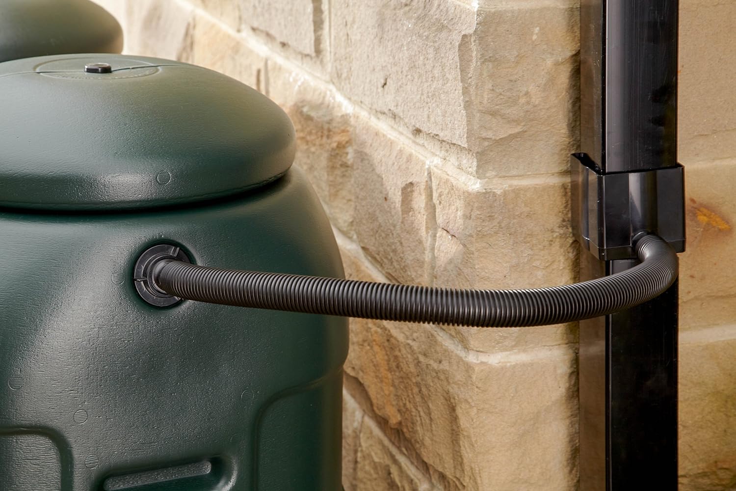Mini Rainsaver 100 litre Water Butt Kit with Lid, Tap, Stand and Rain Diverter Kit Green