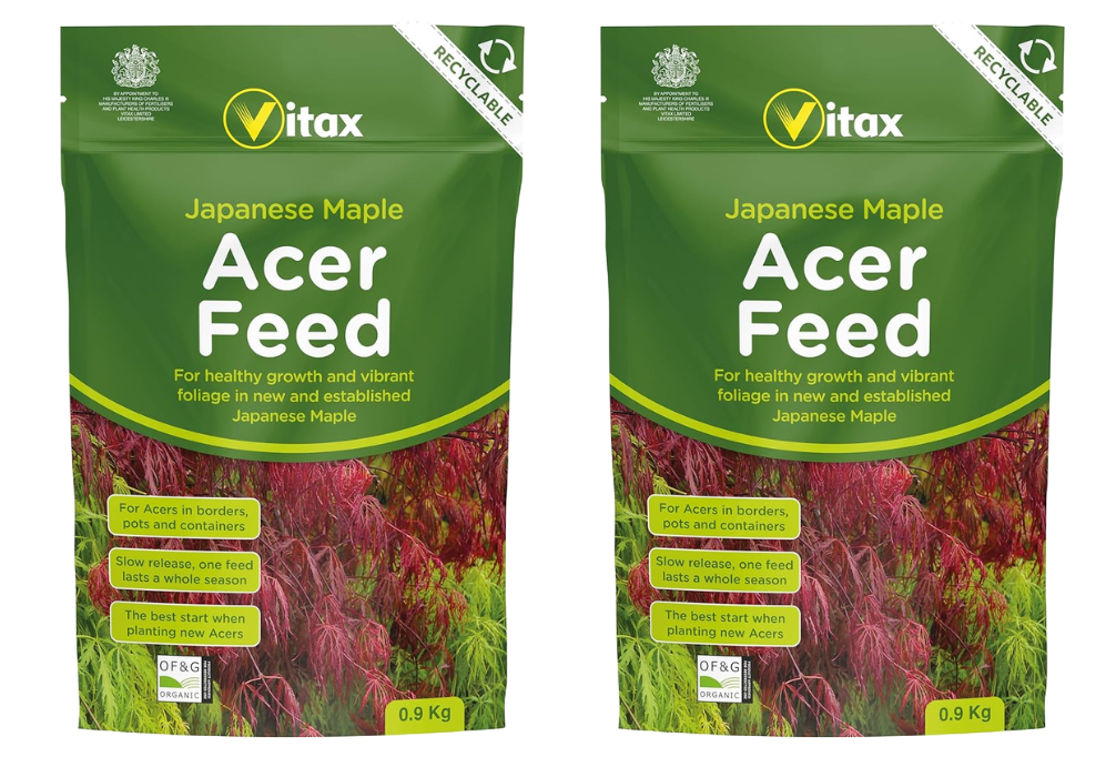 2 x Vitax Japanese Maple Acer Fertiliser Feed 900g Pouch