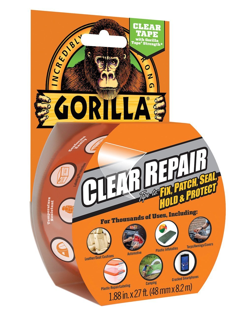 Gorilla-Repair-Tape-8.2m-with-Gloss-Finish-Clear