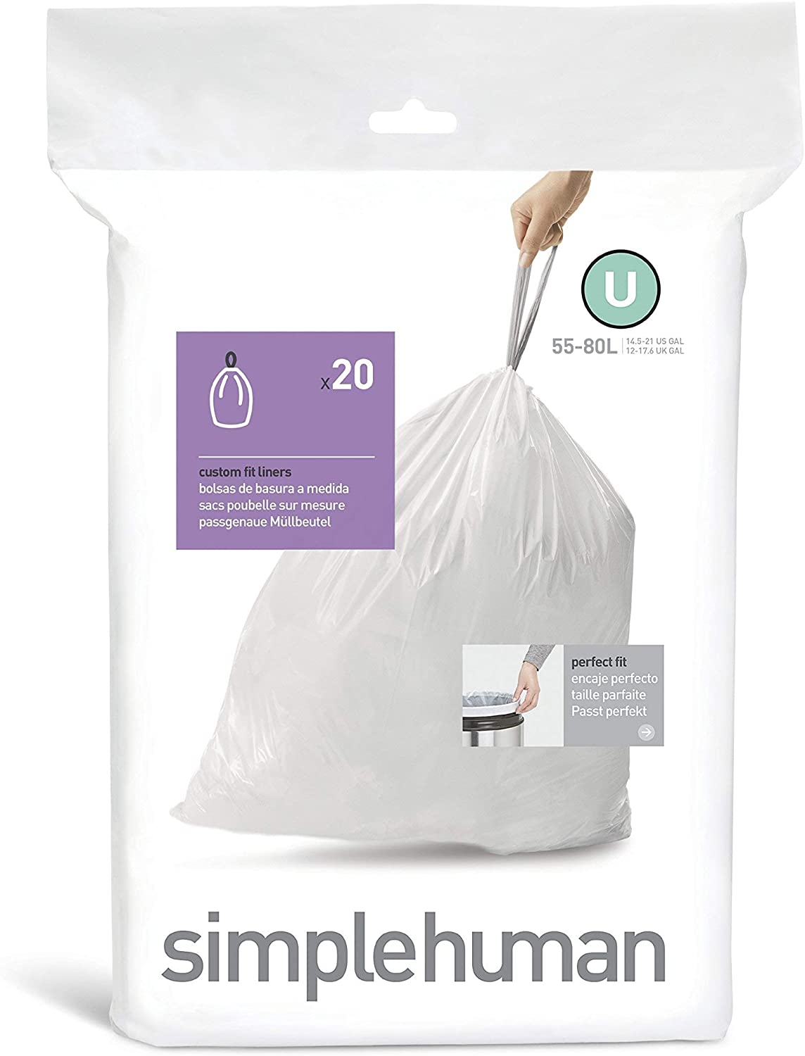 Simplehuman-Code-U-Pack-of-20-Custom-Fit-Bin-Liners